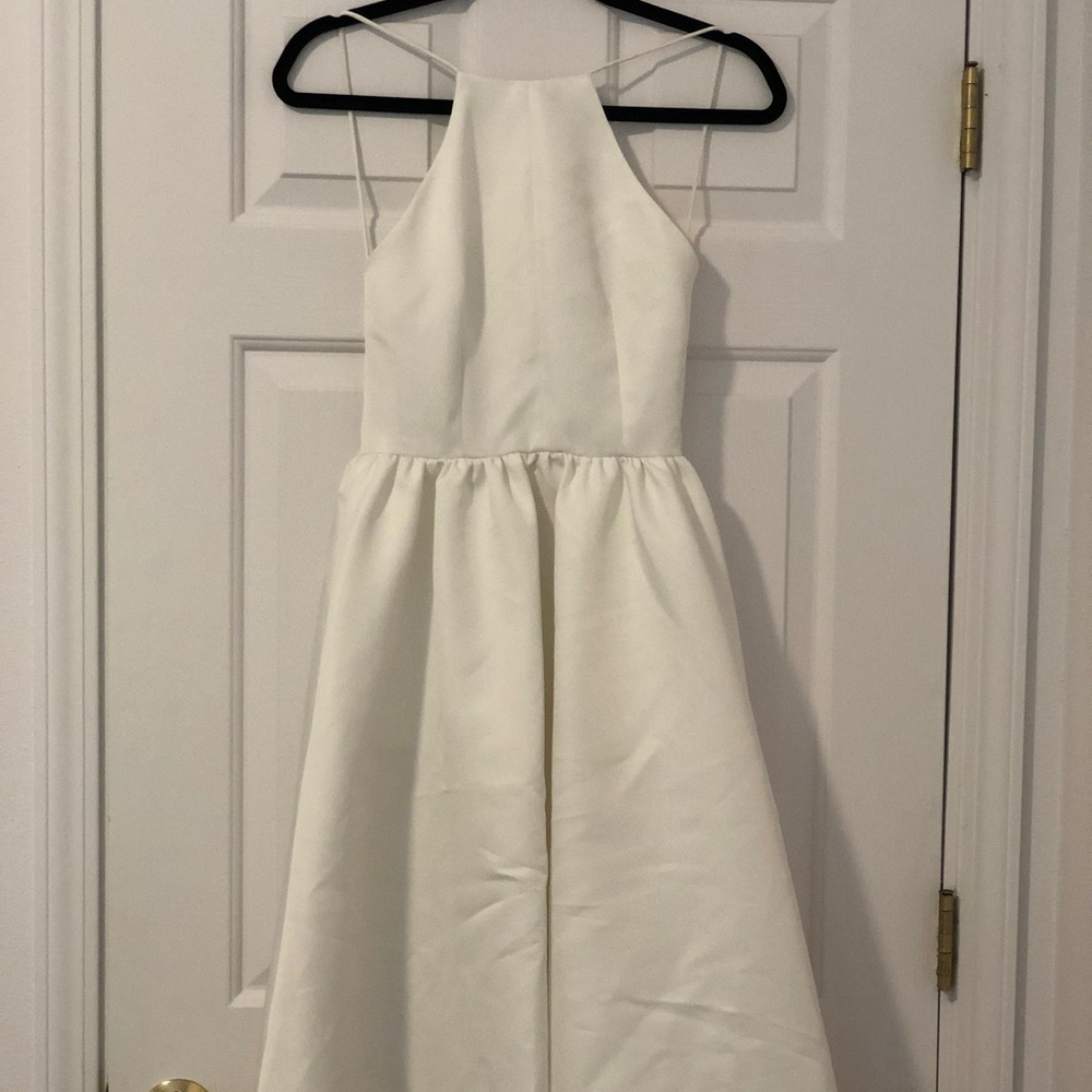 White Backless Midi Dress